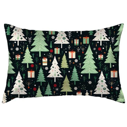 Christmas Satin Pillowcase for Hair and Skin - Green Silk Queen Size 20x30 with Zipper