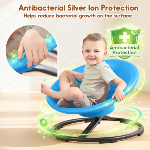 Blue Antibacterial Sensory Spinning Chair for Autistic Kids & Adults
