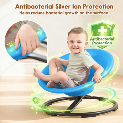 Blue Antibacterial Sensory Spinning Chair for Autistic Kids & Adults
