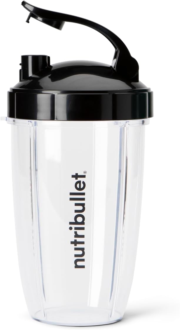 Nutribullet 24 Oz To-Go Cups - Colorful Flip-Top Lids for Easy Travel | Black & Green Options