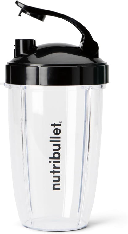 Nutribullet 24 Oz To-Go Cups - Colorful Flip-Top Lids for Easy Travel | Black & Green Options