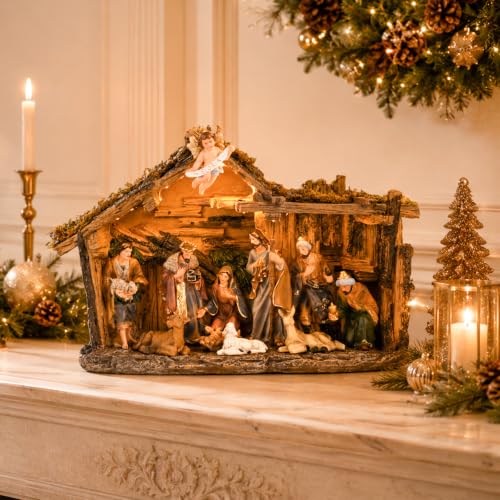 Nativity Scene Lighted Christmas Village Set - Indoor Holiday Decor - Variation of THIS listing