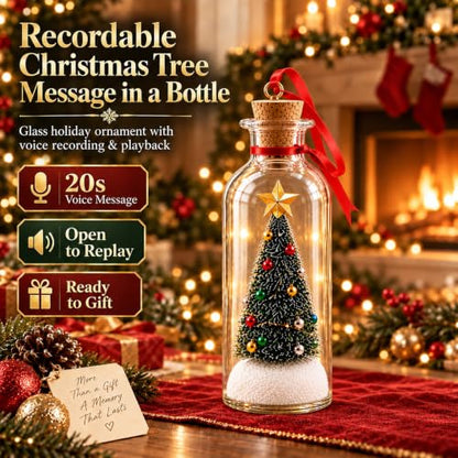 Recordable Christmas Tree Ornament with Bottle & Mini Tree