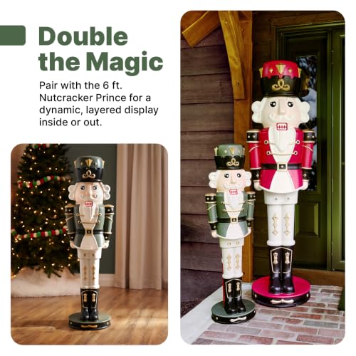 2 Pack DIY 4-Foot Nutcracker Prince Paintable Holiday Statue - White