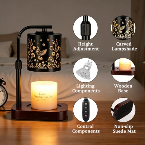 WIHTU Candle Warmer Lamp with Timer & Dimmer - Hummingbird Design