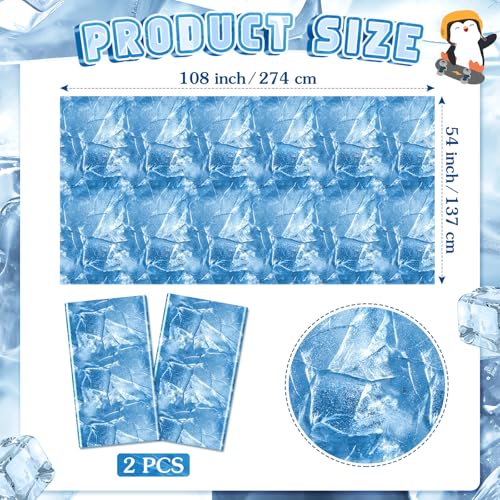 FuWeave 2 Pcs Ice Birthday Tablecloths 54 x 108 Inch Winter Party Decor - Variation 2