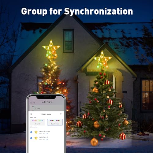 7.6-inch RGB LED Christmas Tree Topper Star with Remote & App Control