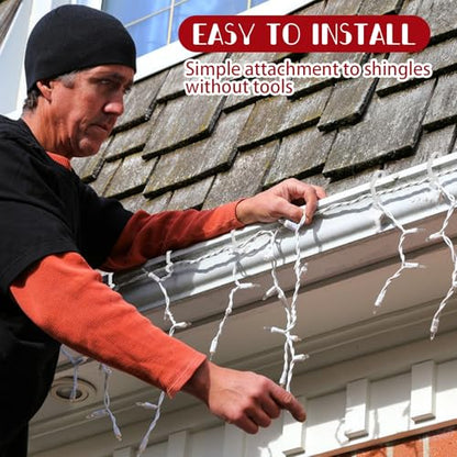 Openfly White Outdoor Christmas Light Clips 160Pcs Gutter Hooks Weatherproof
