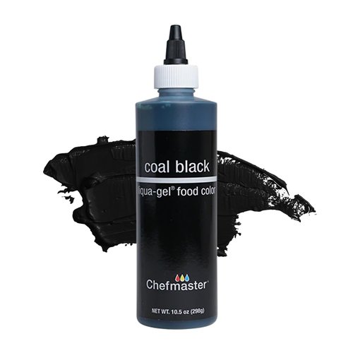 Chefmaster Coal Black Liqua-Gel Food Coloring - Vibrant, Professional-Grade Dye for Icing & Fondant | 10.5 oz