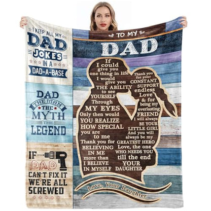 Dau to Dad Soft Throw Blanket 60x50 Inches - Father's Day Gift for Dad