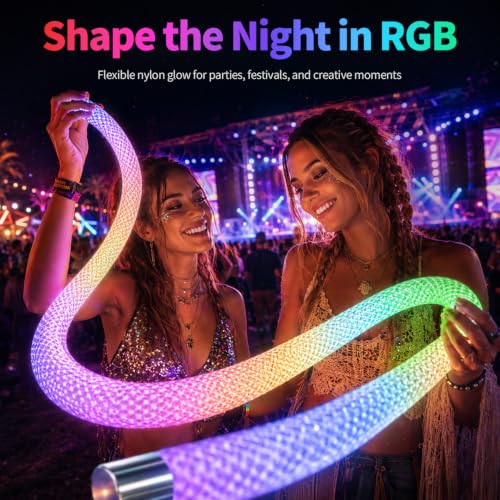 16.4ft Waterproof RGB LED Neon Rope Light with App & Remote Control