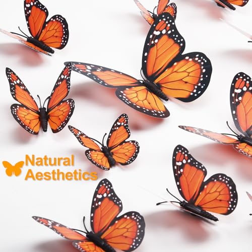 32 Pcs Monarch Butterfly Magnets - 4 Sizes Decorative Wall & Fridge Decals