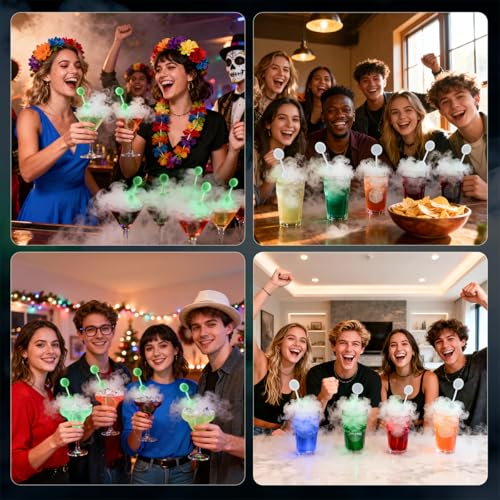 Halloween Glow in Dark Skull Cocktail Stir Sticks - 25 Pcs