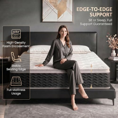Queen Mattress in a Box - 12 Inch Gel Memory Foam Hybrid Support