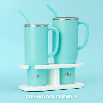 Swig Life 40oz Mega Mug - Insulated Tumbler with Handle & Straw | Dishwasher Safe, Full Bloom Design