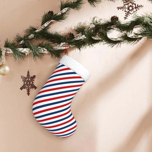 Christmas Stocking Hanging Decoration - Striped Holiday Socks 17.7 Inch - Color 16