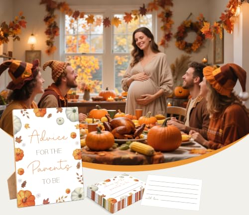 Pumpkin Baby Shower Games Set - Fall Gender Reveal Party Activities