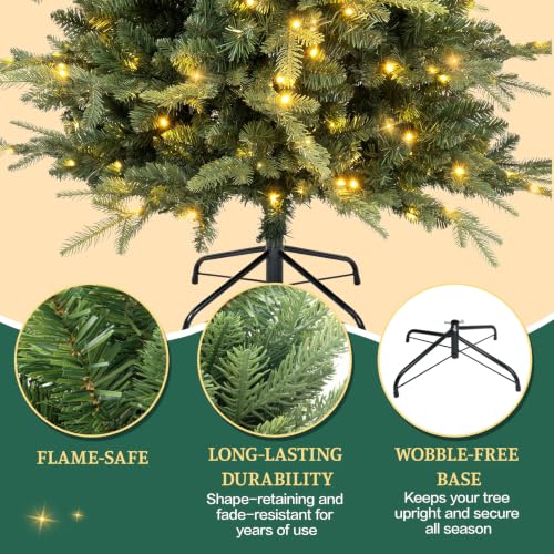 6 ft Prelit Aspen Fir Christmas Tree - Slim Blue Spruce Holiday Decor