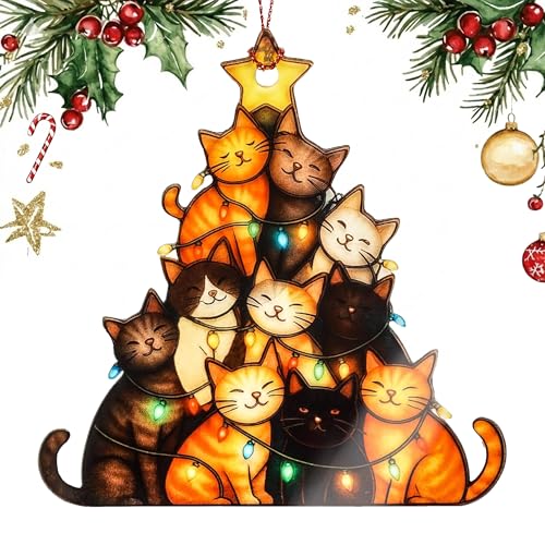 Christmas Cat Ornament - Festive Holiday Decor for Tree and Home