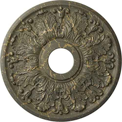Ekena Millwork 16 1/2"OD x 3 5/8"ID x 1 1/8"P Apollo Ceiling Medallion Fits Canopies up to 5 5/8" Ceiling Medallion, Witch Hazel Crackle