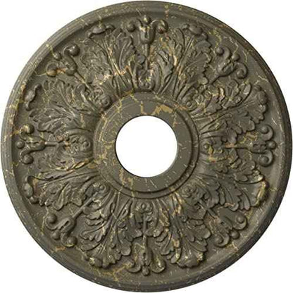 Ekena Millwork 16 1/2"OD x 3 5/8"ID x 1 1/8"P Apollo Ceiling Medallion Fits Canopies up to 5 5/8" Ceiling Medallion, Witch Hazel Crackle