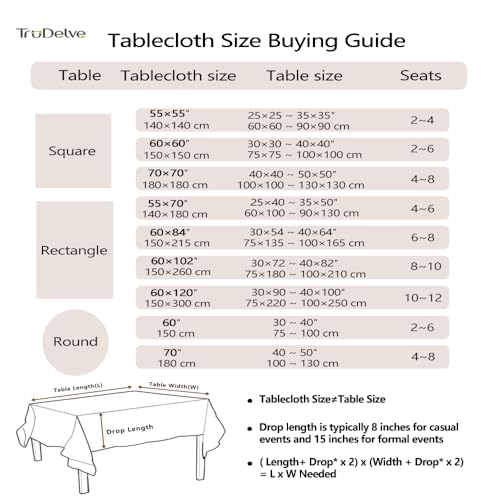 Outdoor Square Tablecloth 70x70 Inch Beige - Waterproof & Heavy Duty