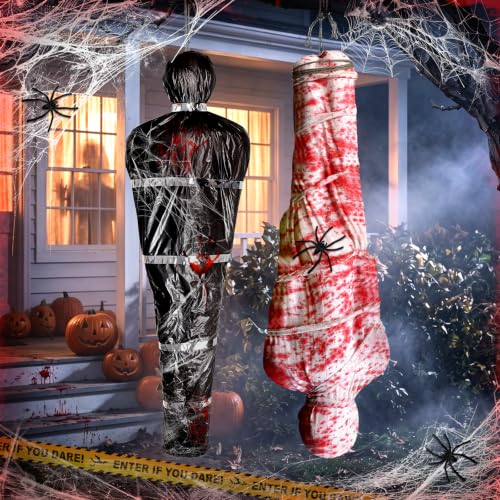 Halloween Body Bag Decorations Outdoor Hanging Corpse Props - 2 Pack 6ft - Variation of THIS listing