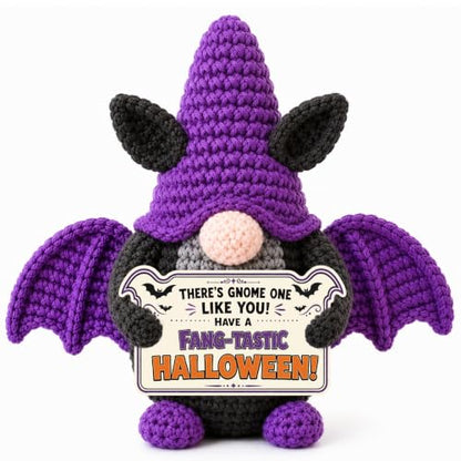 Halloween Boo Basket Stuffers for Women Teen Girls Crochet Bat Gnome - Spooky Gift Decor