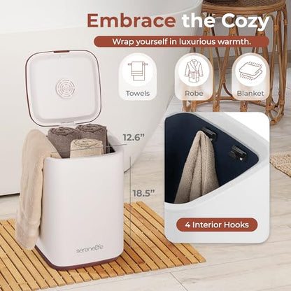 Bathroom Towel Warmer Bucket - 23L Compact Heated Towel Dispenser with Timer