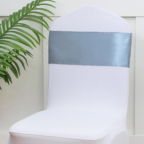 Gankar Dusty Blue Chair Sashes - 50 Pack Elegant Ties for Weddings, Parties & Events