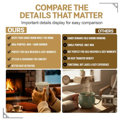Left Hand Clay in Motion Hand Warmer Coffee Mug 14 Oz Desert Sand