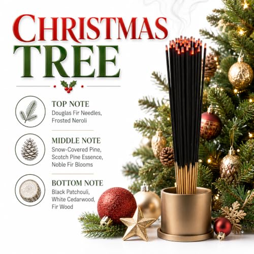 Christmas Tree Incense Sticks - Natural Balsam Fir Scent - 7 Inch Bulk Pack