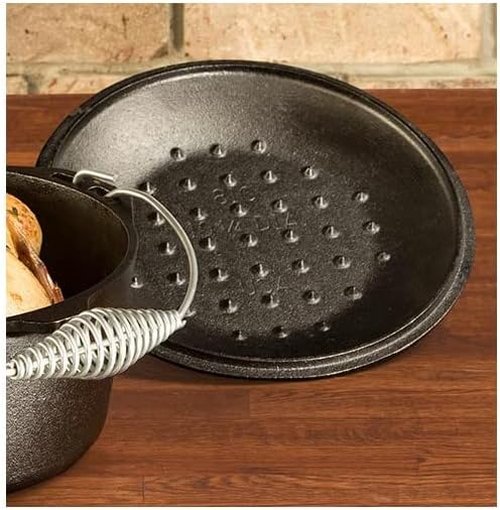 Lodge Cast Iron Lid - 10.25-Inch Durable Design for Perfect Cooking & Baking