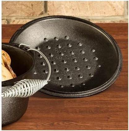 Lodge Cast Iron Lid - 10.25-Inch Durable Design for Perfect Cooking & Baking