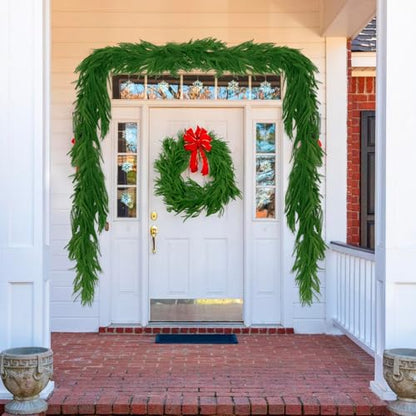 2pcs 9FT Artificial Norfolk Pine Garland Christmas Decor Full & Realistic