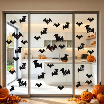Halloween Bat Paper Cutouts for Bulletin Boards, 60 Pack, 3 Sizes