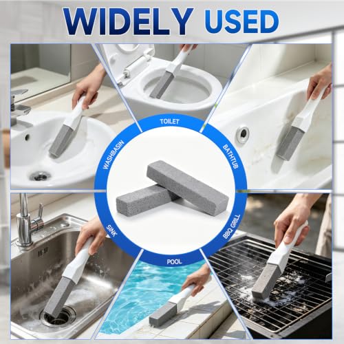 8 Pack Pumice Stone Toilet Cleaner with 2 Long Handle Replacements