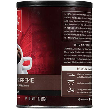 Melitta Colombian Supreme Coffee, Medium Roast, Extra Fine Grind, 11 Ounce Can