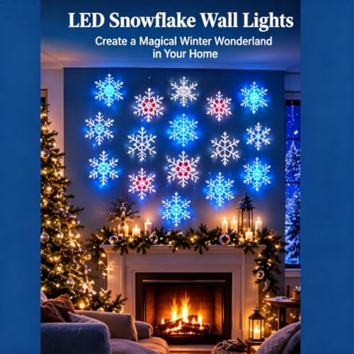 LED Snowflake Wall Lights - Christmas 3D Snowflake Decor with Glow - Variation of THIS listing