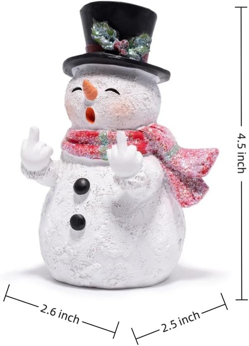 Hodao Snowman Figurine - Unique Winter Home Decoration | Funny Festive Ornament for New Year Gift