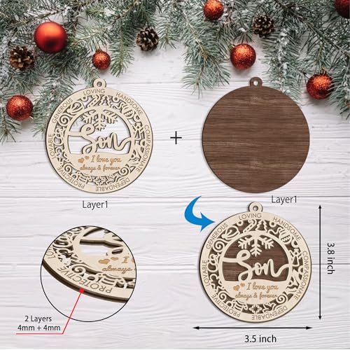 Son Engraved Love You Always Christmas Ornament - Keepsake Gift from Parents