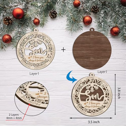 Son Engraved Love You Always Christmas Ornament - Keepsake Gift from Parents