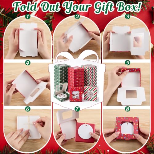 36 Pack Christmas Ornament Gift Boxes with Clear Windows - DIY Holiday Packaging