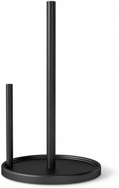 Jesginboo Paper Towel Holder - Stylish Black Countertop Design with Weighted Base for Stability