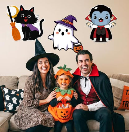 Halloween Cardboard Cutouts Set - 12 Large Spooky Characters for Decorations