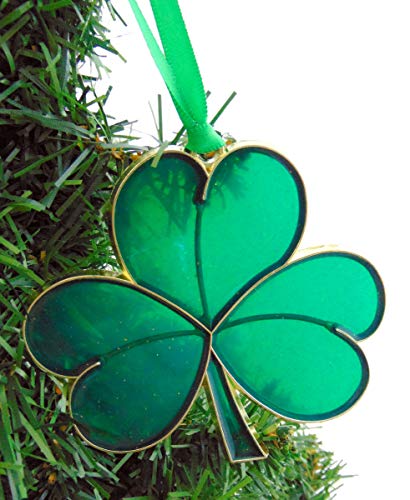 Irish Shamrock Christmas Ornament Metal 3 7/8 Inch - Shamrock Symbol of Ireland