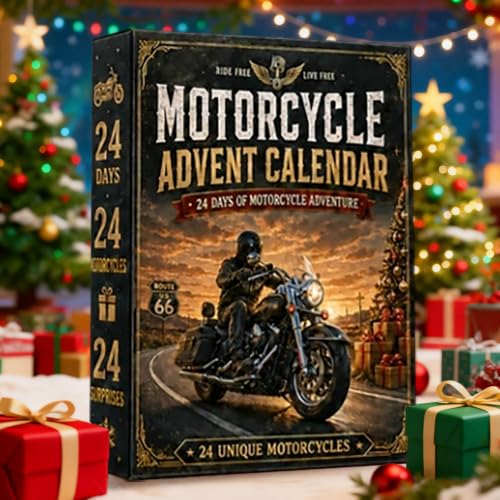 2D Motorcycle Advent Calendar with 24 Acrylic Miniatures - Motorcycle Variation