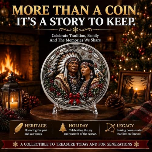Native American Christmas Collectible Coin Set - 9 Pieces Holiday Keepsakes