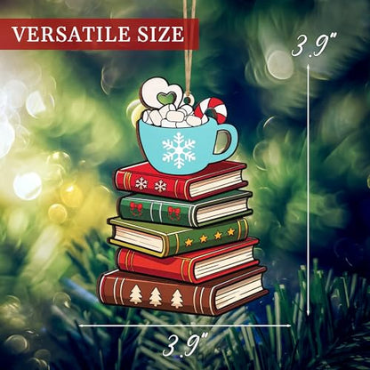 Book Lover Christmas Ornament - Holiday Book Club Decor for Women & Men