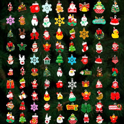 96 Pcs Mini Christmas Ornaments Set - Resin Tiny Tree Decorations & Figurines